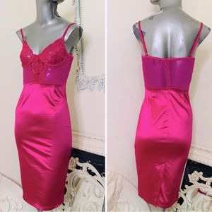 The Vintage Shop Hot Pink Bustier Dress